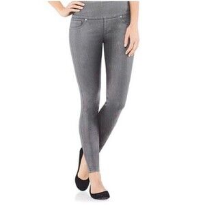 Spanx Solace Pewter Gray Wax Coated Pull On Skinny Jeggings Size Small